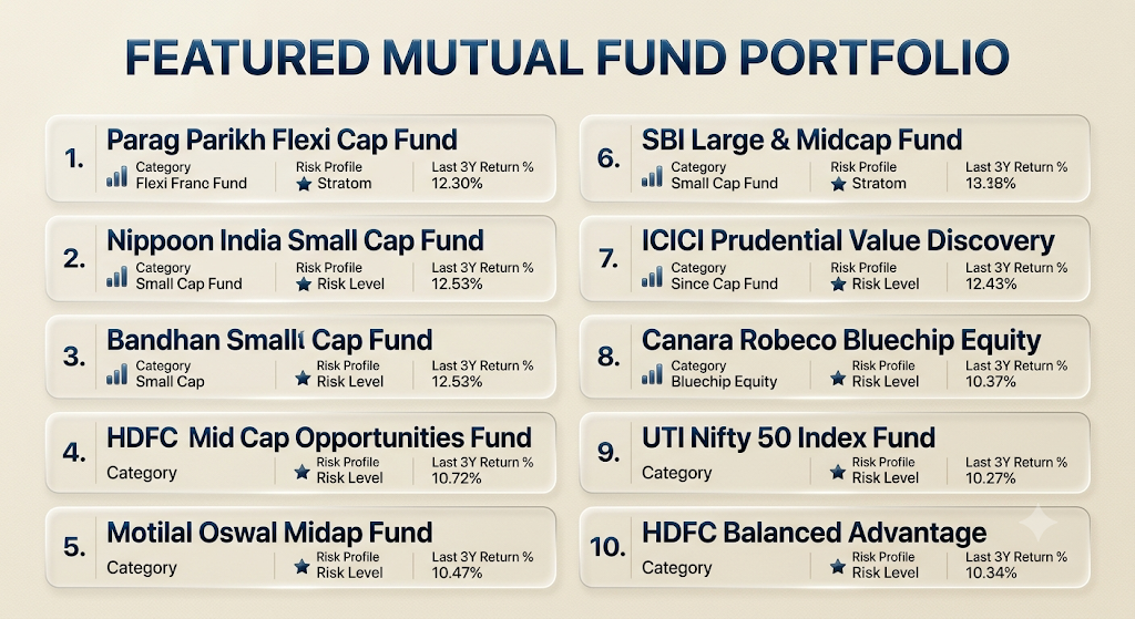 List of top 10 mutual funds in India
